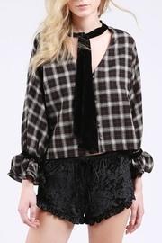 Plaid Black-tie Blouse