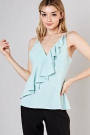 Sage Ruffled Top