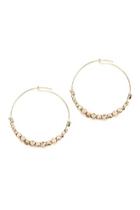  Brass-beaded Wire-hoop Earrings