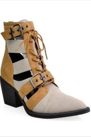  Tan Strapped Booties