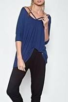 Cut Out V Neck Top