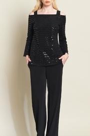  Shimmer Bell-sleeve Top