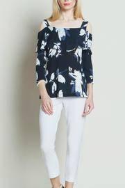  Ruffle Open Shoulder Top
