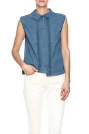  Denim Pintuck Top