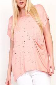  Coral Distressed Top