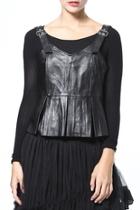  Leather Peplum Top