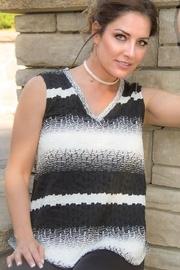  Striped V-neck Tank