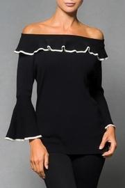  Black/white Ruffle Sweater