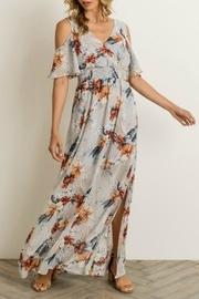  Floral Cold-shoulder Maxi-dress