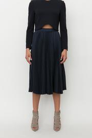 Navy Pleated Skirt