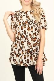 Short-sleeve Leopard Knit-sweater