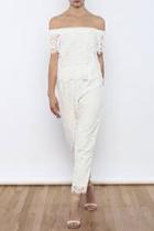  Lace Off Shoulder Jumpsuit
