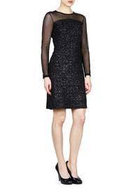  Long-sleeve Mesh Dress