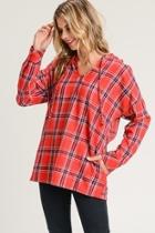  Plaid Hooded Pullover