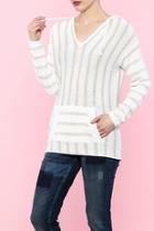  Striped Hooded Spring-sweater