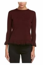  Burgundy Ruffled Sweater