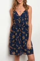  Navy Leaves Dress