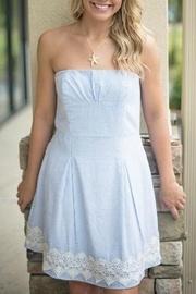  Strapless Seersucker Dress