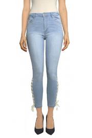  Ankle Crop Lace Up Hem Jean