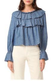  Chambray Ruffle Top