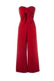  Red Tie-front Jumpsuit