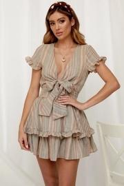  Striped Short-sleeve Dress