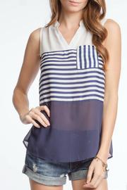  Chiffon Striped Top