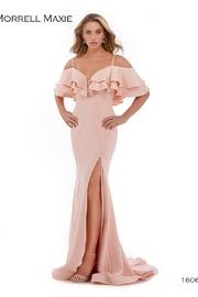  Ruffle Shoulder Gown
