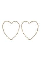  Heart-shaped Rhinestone Earrings