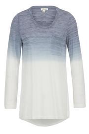  Blue Two-tone Top
