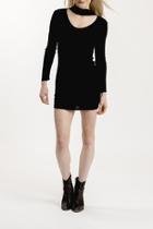  Black Ribbed Mini Dress
