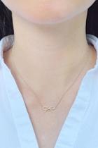  Silver Bow Necklace