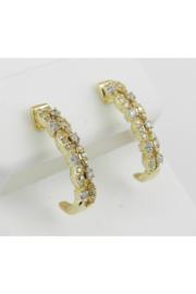  Sale Diamond J Hoop Earrings, Diamond Half Hoops, Yellow Gold Diamond Earrings, Gift For New Mom, Holiday Gift Idea