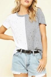  Distressed Blocked Top
