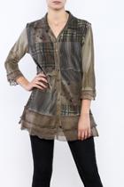  Button-down Patchwork Top