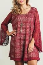  Lace Bell Sleeve Tunic
