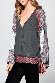  Mixed Wrap Top