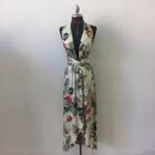  V Neckline Green Dress