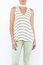  Casual Stripe Sleeveless Blouse