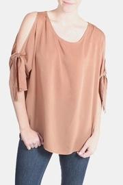  Caramel Cold Shoulder Blouse