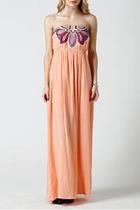  Strapless Peach Dress
