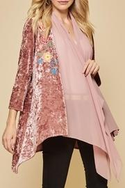  Velvet Embroidered Cardigan