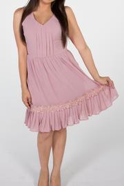  Mauve V-neck Dress