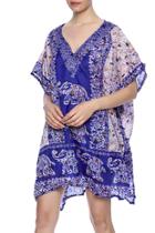  Printed Silk Short Caftan