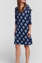  Navy Printed Knee Dress