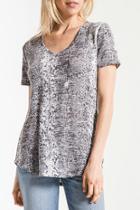  Snakeskin V Neck Tee
