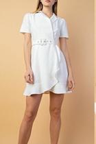  Short-sleeve White Dress