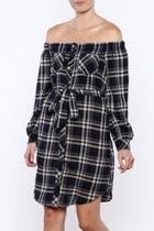  Off Shoulder Shirt Dress