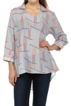  Multi-stripe V-neck Shirt