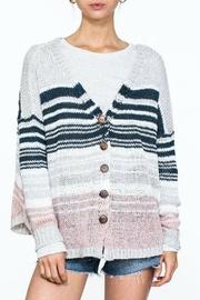  Multi-striped Button Sweater